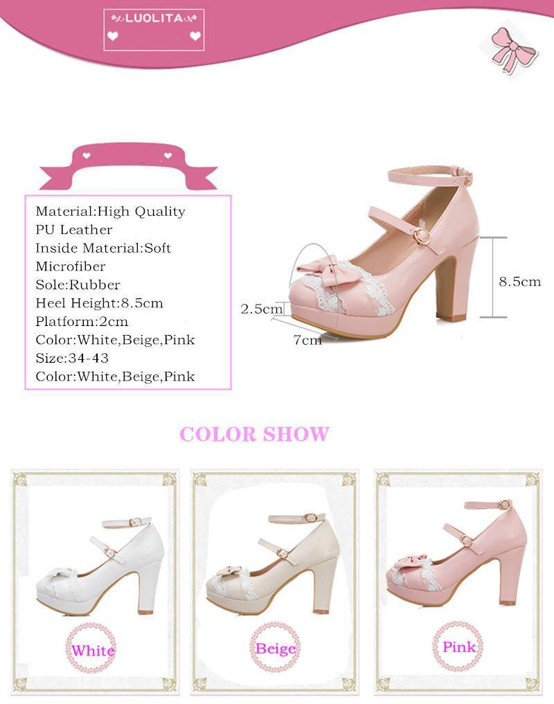 Sweet Lolita High Heel Shoes Kore Kawaii