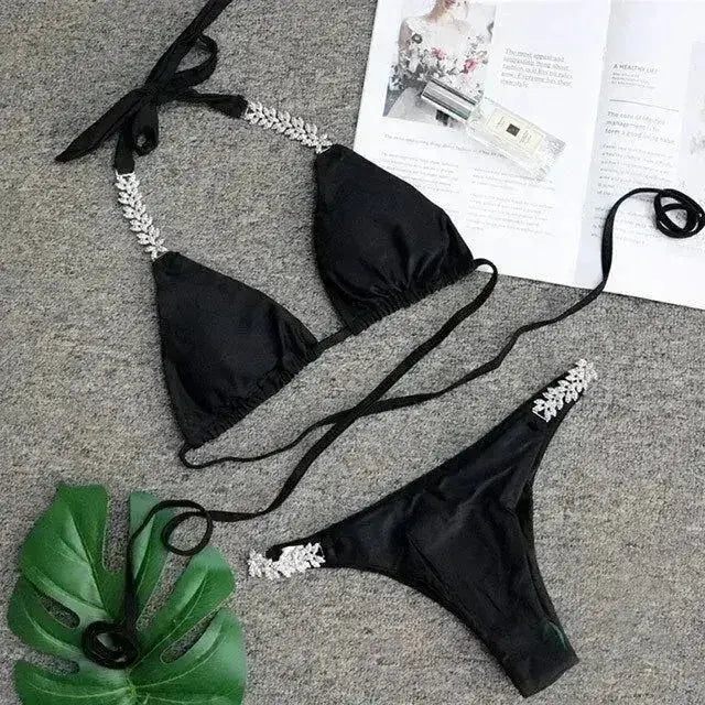 Sexy Crochet Jewelry Bikini Set two pieces Swimsuit female Lace Femstylo