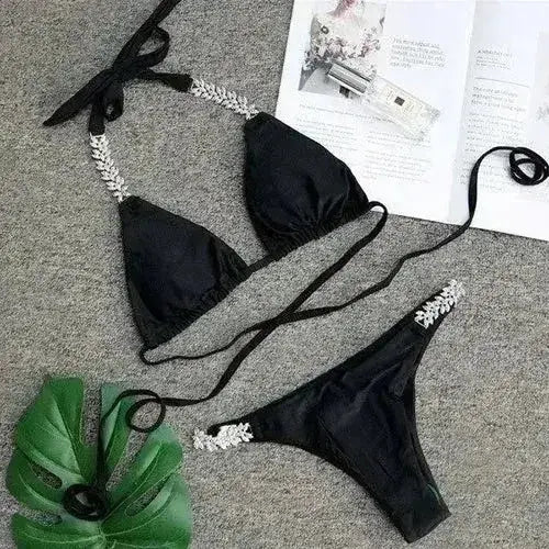 Sexy Crochet Jewelry Bikini Set two pieces Swimsuit female Lace Femstylo