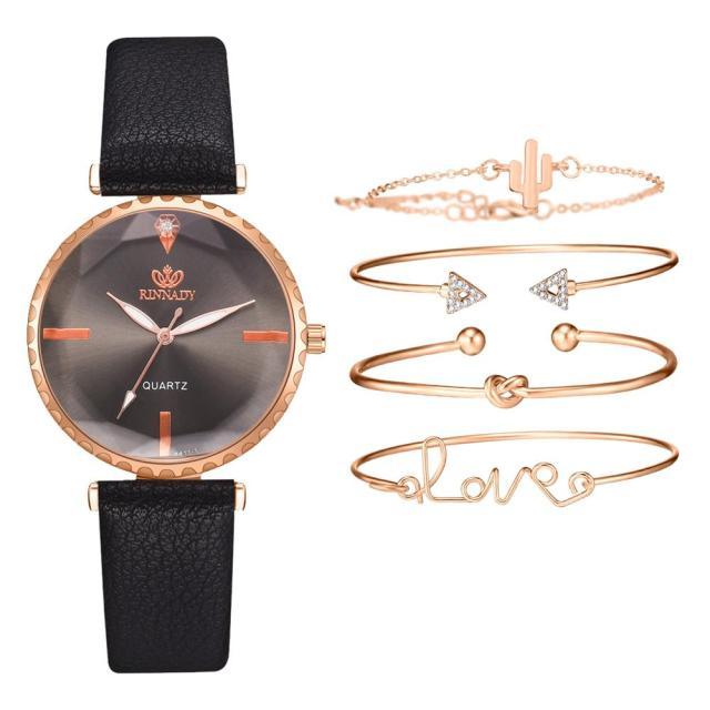 Elegant Style Fashion Womens Watch Luxury Leather Band Analog Quartz Wrist Watch Women Dress Leather Band Thin Minimalist Casual Simple Dress Analog Quartz Wristwatch Stevvex