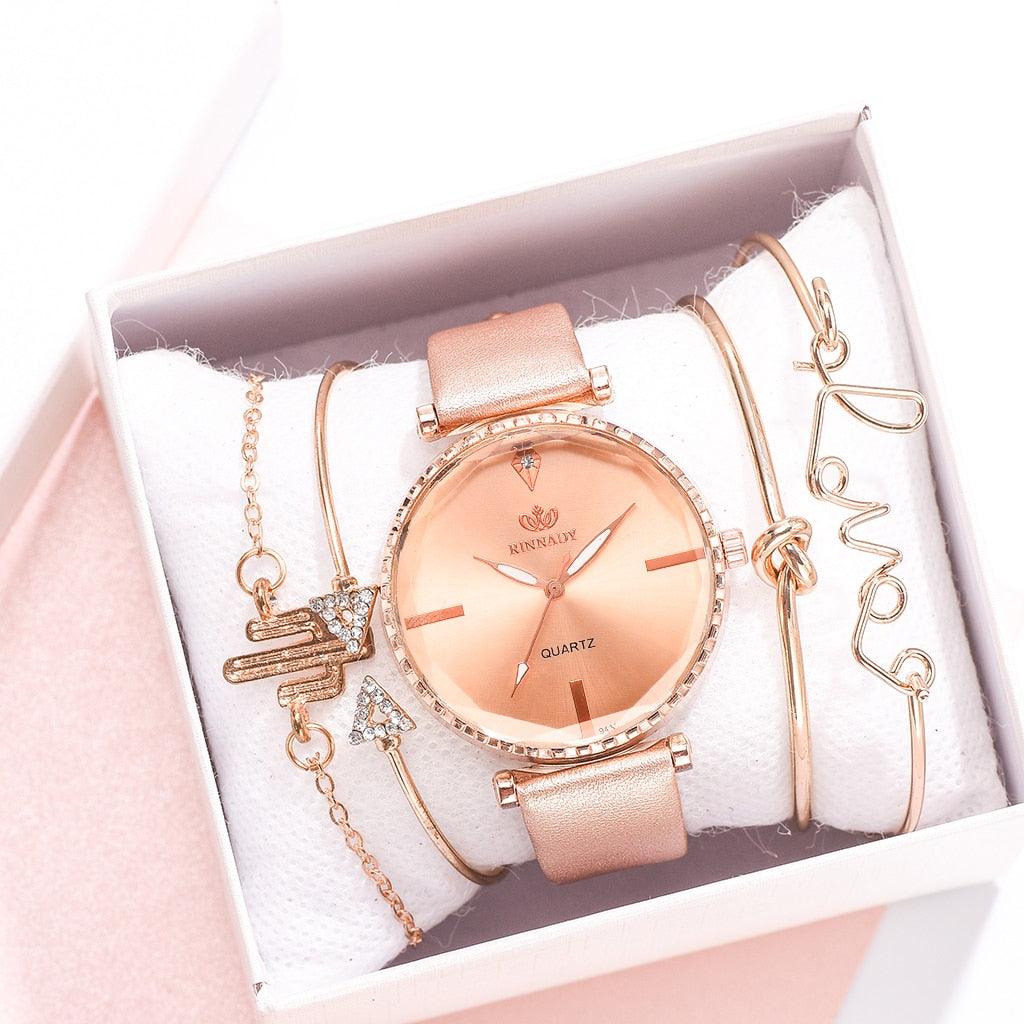 Elegant Style Fashion Womens Watch Luxury Leather Band Analog Quartz Wrist Watch Women Dress Leather Band Thin Minimalist Casual Simple Dress Analog Quartz Wristwatch Stevvex