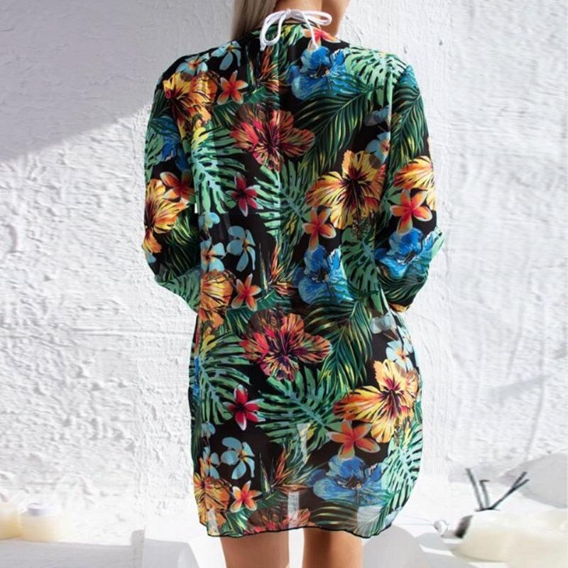 Summer Floral Print Bikini Swimsuit Women 3 Piece High-Waist Bikini Set Swimwear Female Push-Up Bathing Suit Tropical High Waist Wrap Swimsuit With Beach Cover Ups Soft And Breathable Summer Bikini Stevvex
