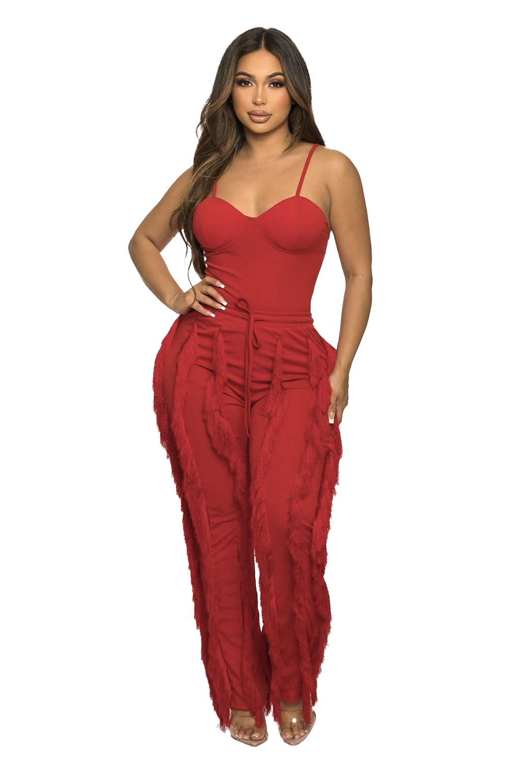 Two Piece Bodysuit &  Tassel Pants Set {has very good stretch} The House of Stylez