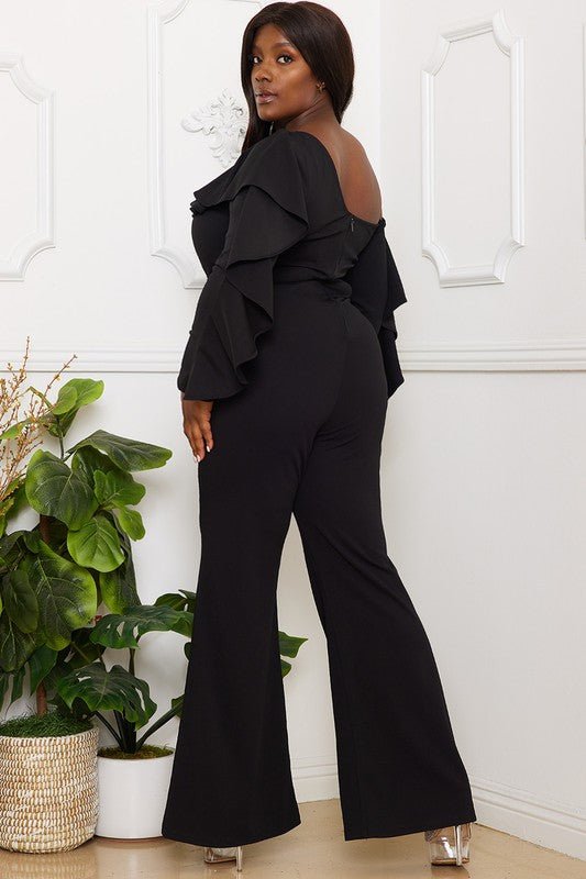 Reign Ruffle One Shoulder Plus Size Jumpsuit Blaire Shops
