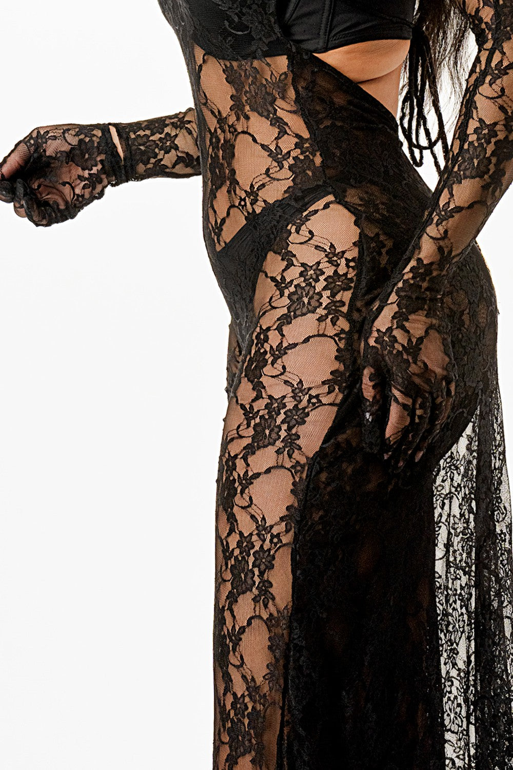 Sexy Lace Part Jumpsuit Maxi Dress S&E Retail Expo