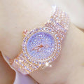 Shiny Women Watches Luxury Small Dial Rose Gold Watches Ladies Stainless Steel Iced Out Watch With Quartz Movement Crystal Rhinestone Diamond Watches For Women Stainless Steel Elegant Women Wristwatch Stevvex