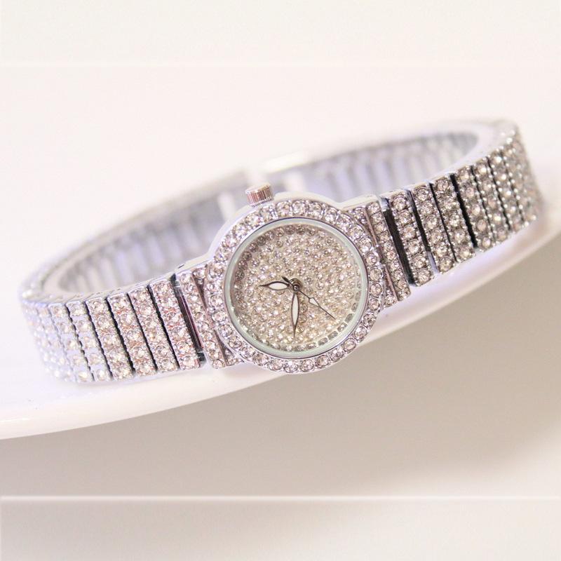 Shiny Women Watches Luxury Small Dial Rose Gold Watches Ladies Stainless Steel Iced Out Watch With Quartz Movement Crystal Rhinestone Diamond Watches For Women Stainless Steel Elegant Women Wristwatch Stevvex