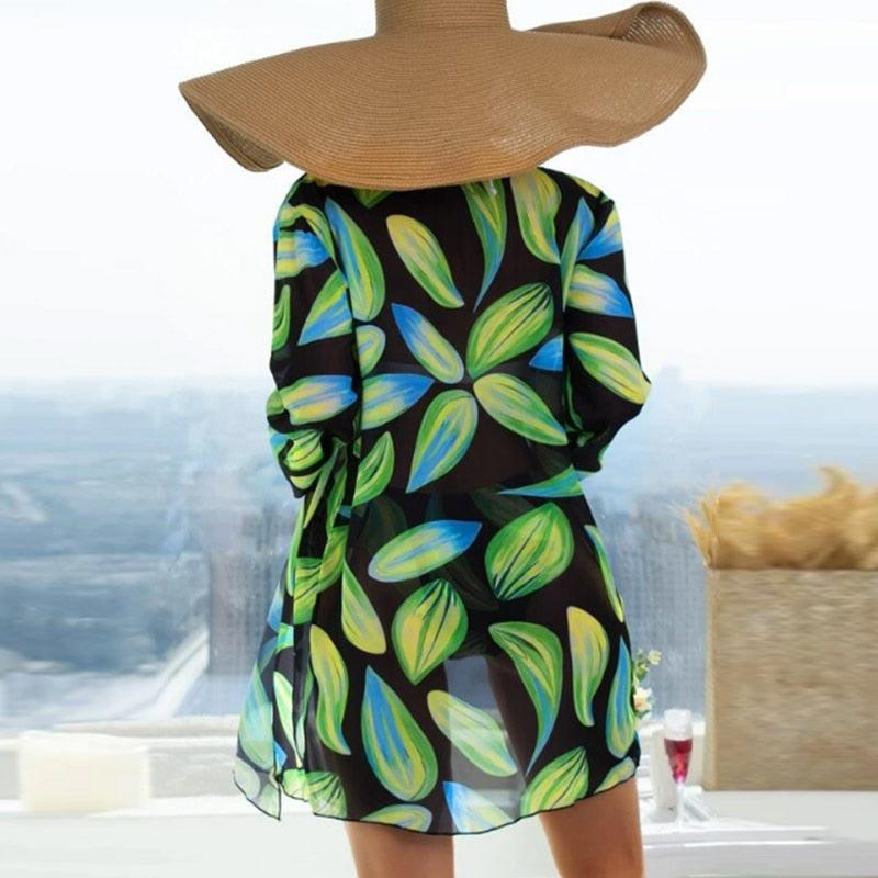 Summer Floral Print Bikini Swimsuit Women 3 Piece High-Waist Bikini Set Swimwear Female Push-Up Bathing Suit Tropical High Waist Wrap Swimsuit With Beach Cover Ups Soft And Breathable Summer Bikini Stevvex