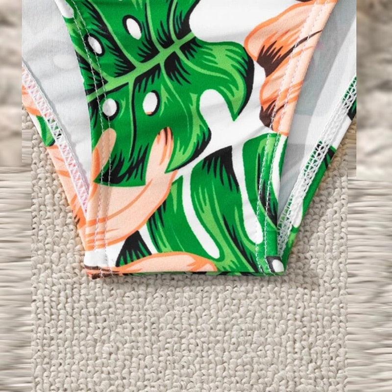 Summer Floral Print Bikini Swimsuit Women 3 Piece High-Waist Bikini Set Swimwear Female Push-Up Bathing Suit Tropical High Waist Wrap Swimsuit With Beach Cover Ups Soft And Breathable Summer Bikini Stevvex